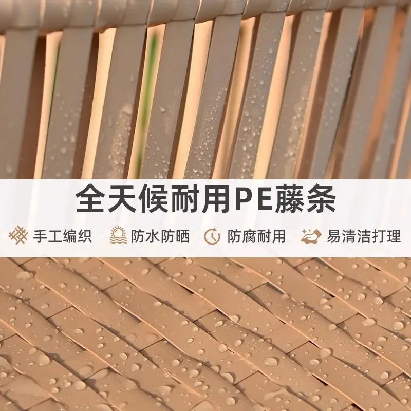 

Furniture for small-sized apartment Outdoor leisure plastic wood dining table and chair combination Open-air balcony Yard garden