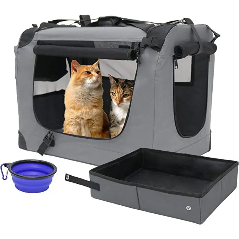 

Pet dog cat out car bag can carry cage easy storage iron pipe pet suitcase