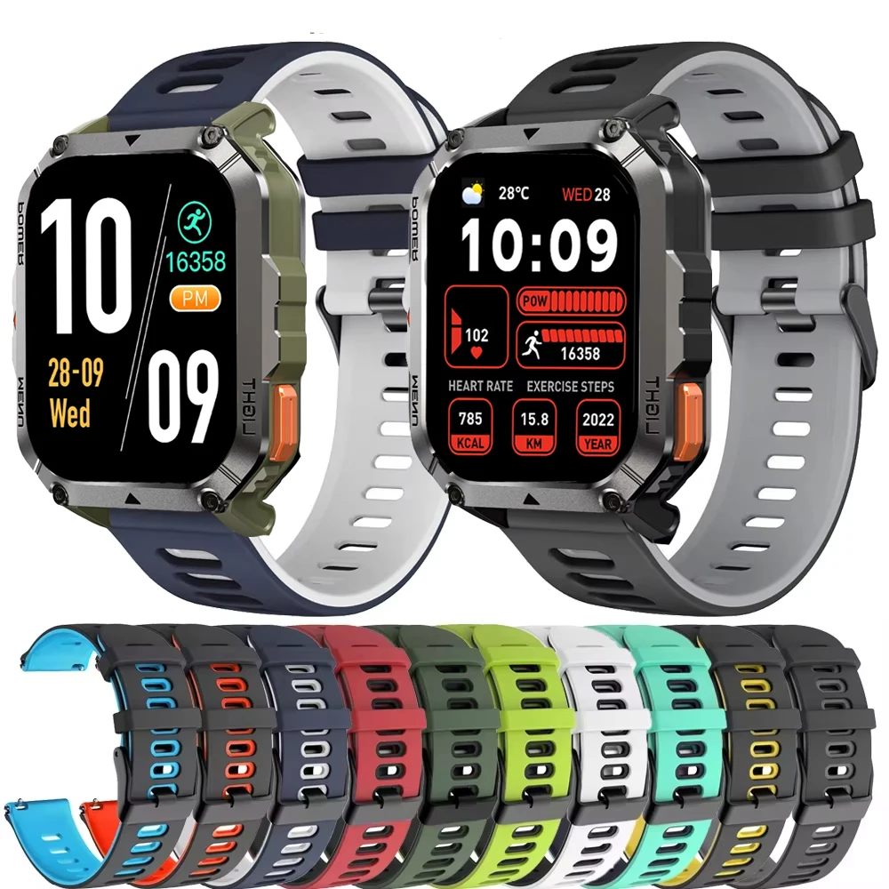 20mm 22mm Silicone Strap For Blackview W70 Pro Sport Breathable Bracelet Correa For Blackview X20 W60 W50 W50 Pro R30 R60 X1Pro