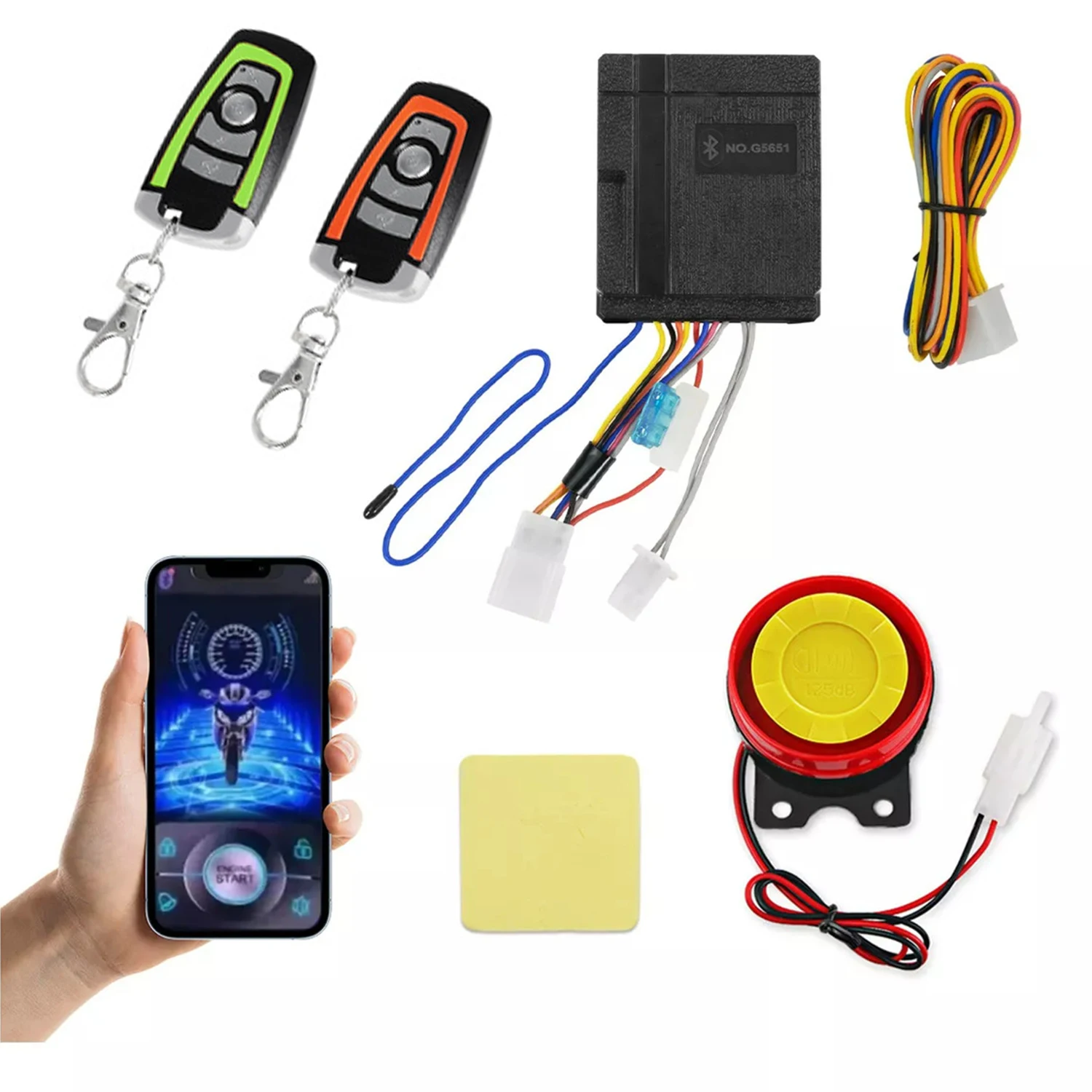 

Motorcycle alarm, motorcycle anti-theft device, car anti-theft safety device, one key start, engine shutdown, car search, dual