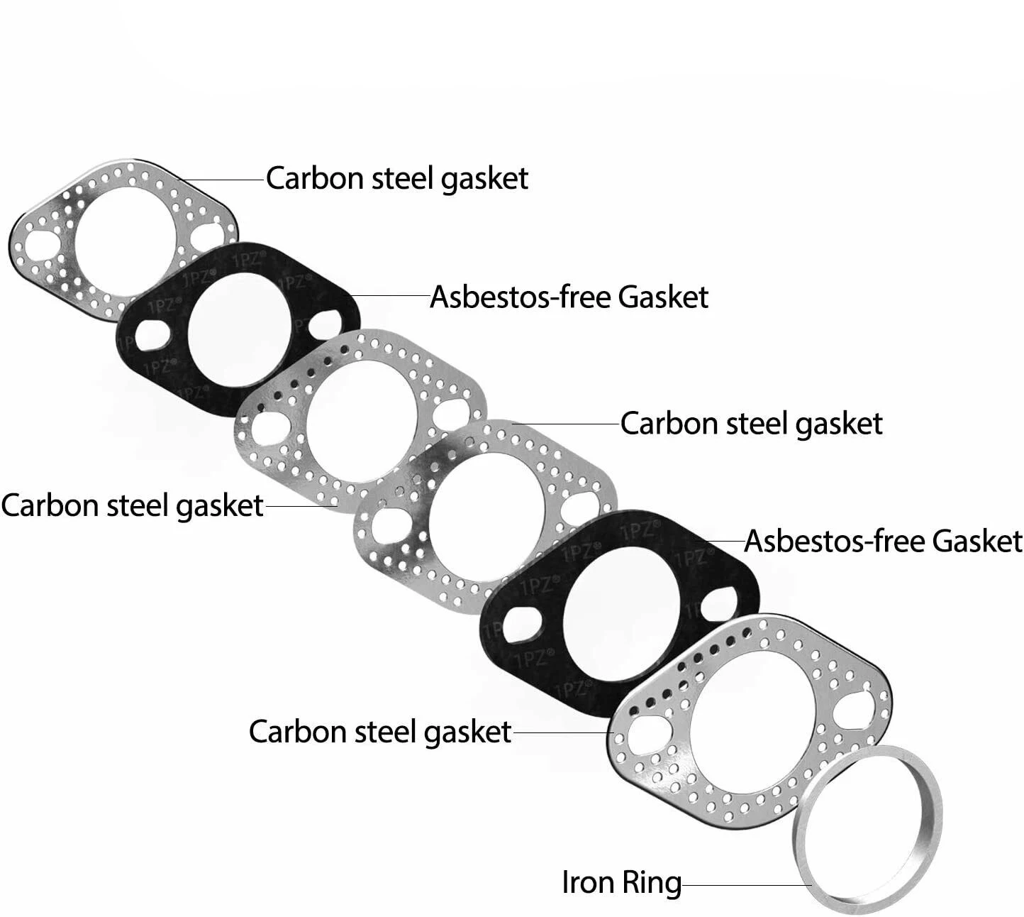 5pcs GY6 Premium Exhaust Gasket For GY6 50cc 90cc 2-Stroke Minarelli Engines 27mm GY6 50cc-150cc QMB139 4-stroke Engines