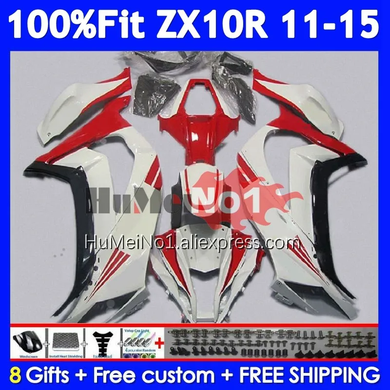 Red white Injection For KAWASAKI NINJA ZX 1000 10R 10 R 219No.24 ZX10R 11 12 13 14 15 ZX-10R 2011 2012 2013 2014 2015 Fairing