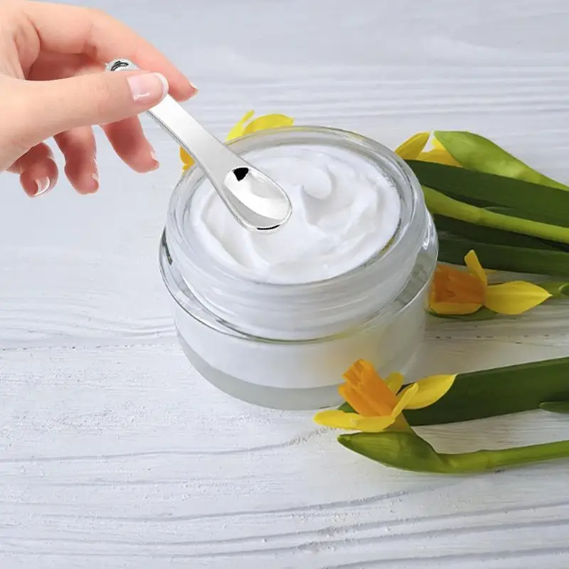 Metalowa szpatułka do makijażu 6X małe miarki wielokrotnego użytku aplikator kosmetyczny metalowa łyżka nawilżająca do kremu pod oczy akcesoria kosmetyczne