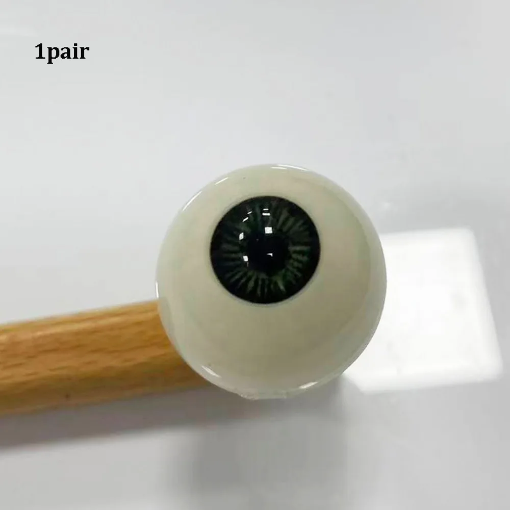 1pair 20mm Acrylic Fake Eyes Eyeballs with 3 Dimensional Fitting Eye 10 Styles Silicone Simulation Eyeballs DIY Making Crafts