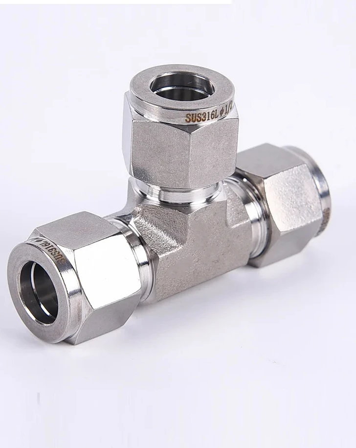 316L stainless steel sleeve tee intermediate joint grinding T-shaped forged oil pipe tee