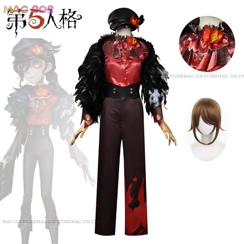 

a7d@Game Identity V Edgar Valden Cosplay Costumes Painter Cosplay Printing Survival Shawl Suit Uniform Wig Halloween Outfit For