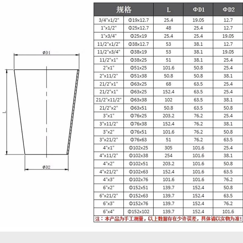 Stainless steel size change 76 to 63, exhaust pipe straight pipe 63 to 51, sanitary fittings welding joint