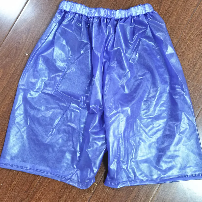 Blue PVC Man Shorts Waterproof Easy Drop Off Quick Dry