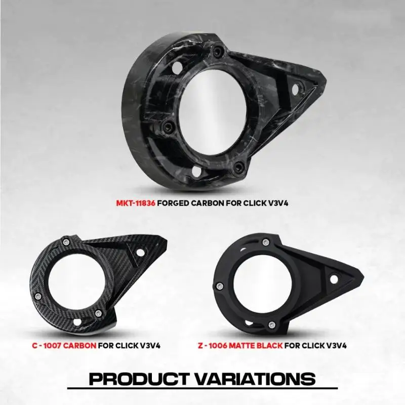 MOTOX CLICK V2/V3/V4 Pulley Cover Transparent Screen: Matte Black Carbon 1PC