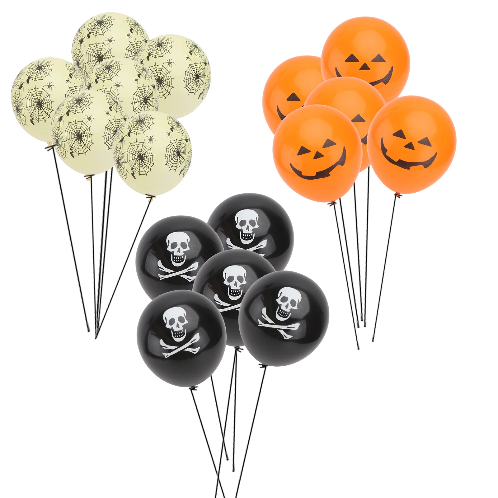 

60PCS Halloween Balloon Set Reusable Party Decoration Printed Latex Balloons Skull Pumpkin Design Festive
