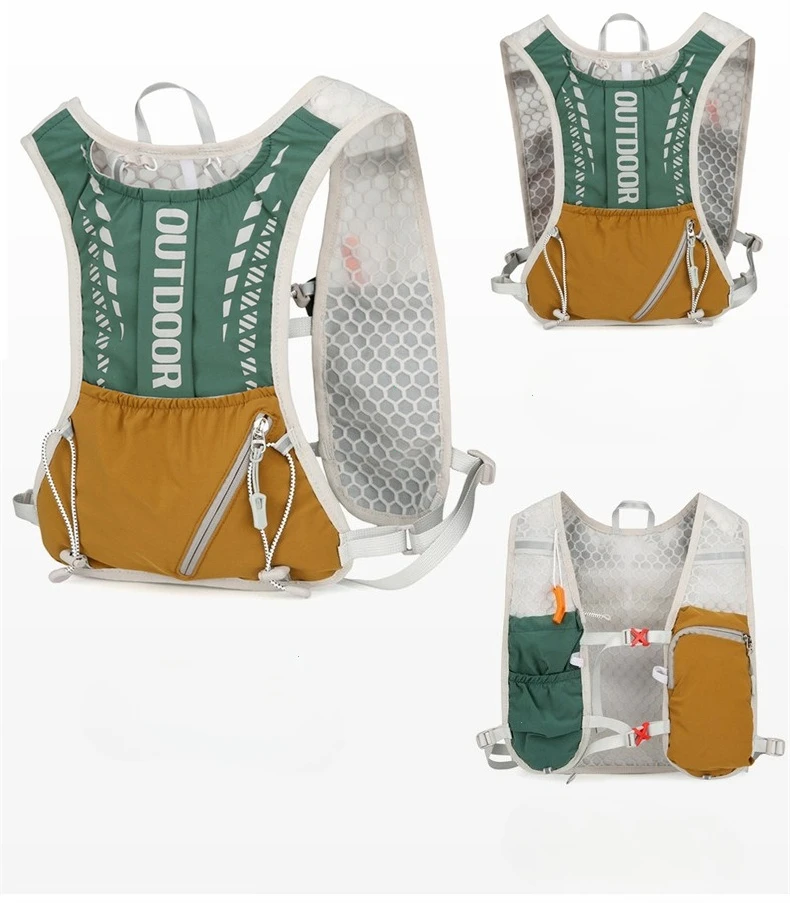 Reflective Running Hydration Vest Cycling Backpack for Outdoor Sports Climbing Hiking MTB Road Bike - Adjustable Vest Bag