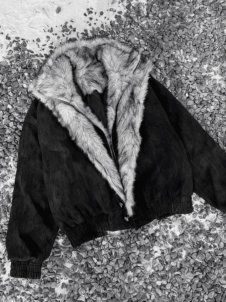 

Bla Wolf King Thiened Fce Lined Cotton Jaet Men's Winter Warm Faion Brand High End Feelings Coat Youth ular Sle