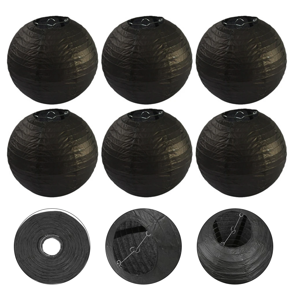 

Черный фонарь, украшение для Хэллоуина, фестиваль призраков, вечерние украшения, круглые для бумаги, подвесной пластик, сделай сам