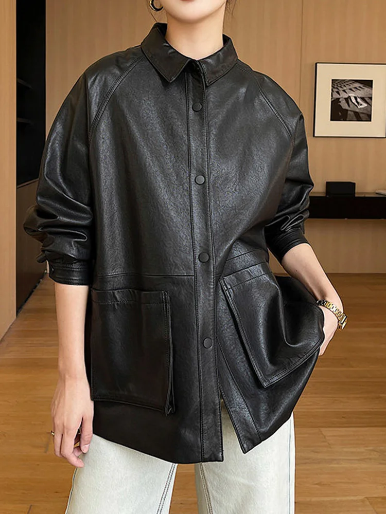 2026 New Fashion Real Leather Jacket Spring High Quality Women Sheepskin Jacket