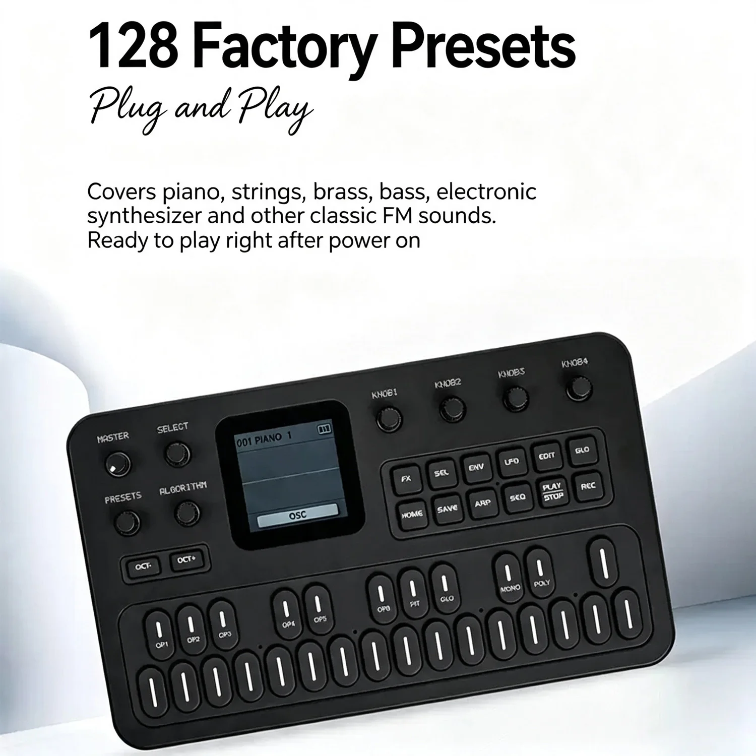 New M‑Vave FM‑1 FM Synthesizer Effect Pedal Portable Bluetooth MIDI Pedal,6‑Operator,32 Algorithms 128 Presets,Built‑in Speaker