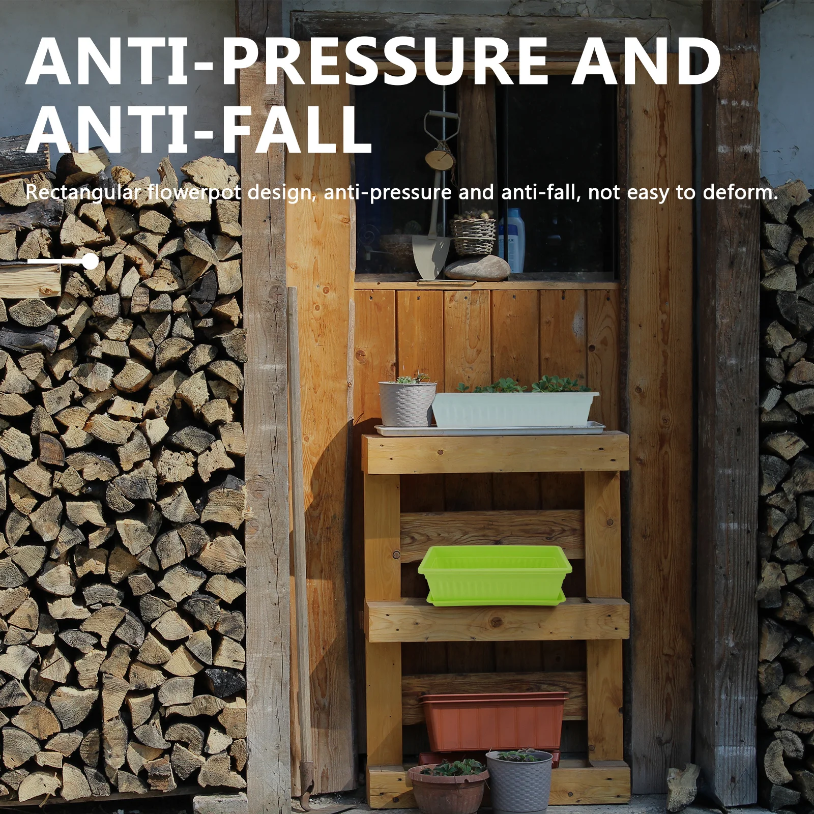 2Sets Practical Rectangular Flowerpots for Gardening Antipressure Breathable Containers for Flowers Vegetables Home Decor