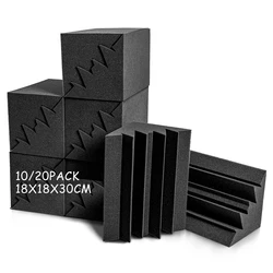10/20Pack 18x18x30cm Acoustic Foam Bass Traps Corner Block foam Noise Dampening Wall Soundproofing Padding Ideal for Studio Home