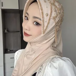 Rhinestone Arabian Islam Lady Women Instant Scarves Hat Hijab