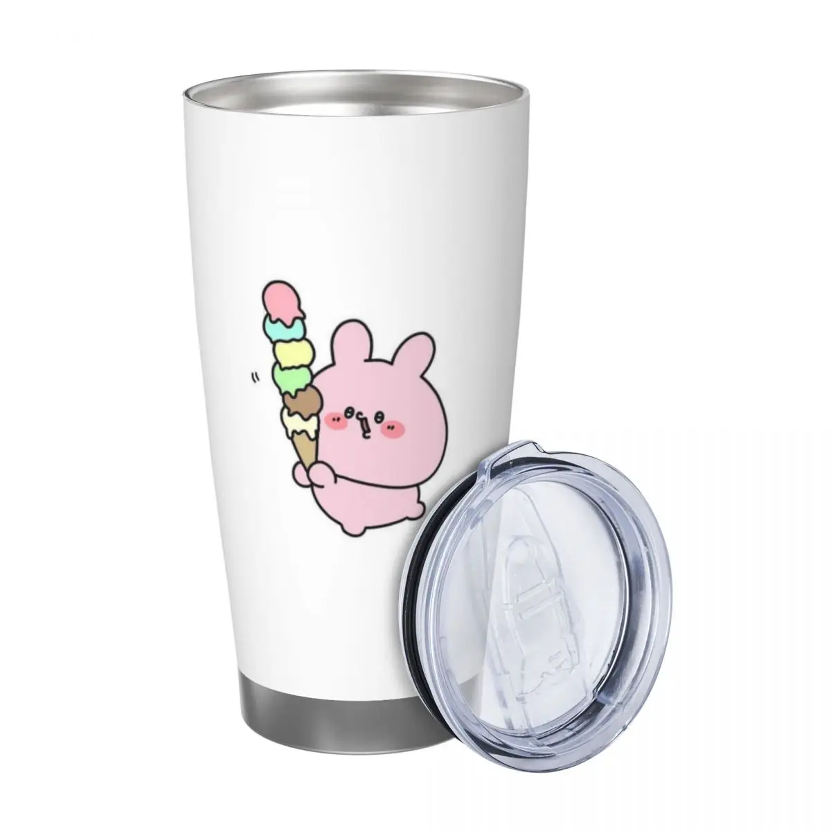 Asamimichaan Cute Asamimi 20oz Stainless Steel Car Mug Straw Thermal Iced Travel Cup Vacuum Insulated Coffee Hot Cup