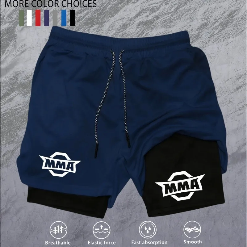 

Men 2 in 1 Double Deck Marathon Running Shorts Fitness Training Pants Men's Racing Shorts Gym Wear Jogging Workout Sports Shorts