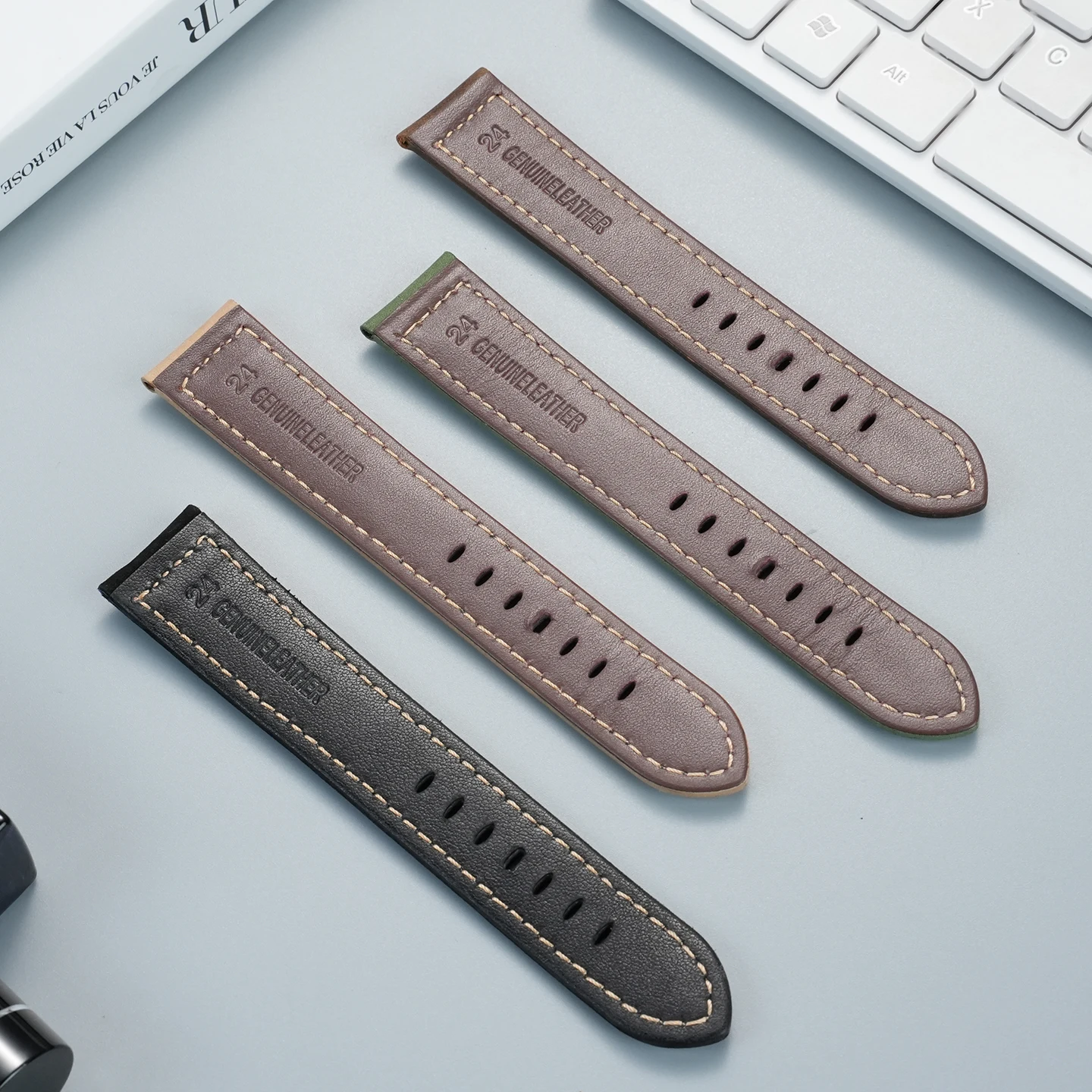 أكبر المعصم تطول حزام الرجال الرجعية جلد البقر 22 مللي متر 24 مللي متر الدهون الأيدي الرجال أطول خمر متجمد حزام ساعة التكيف مع أي ساعة