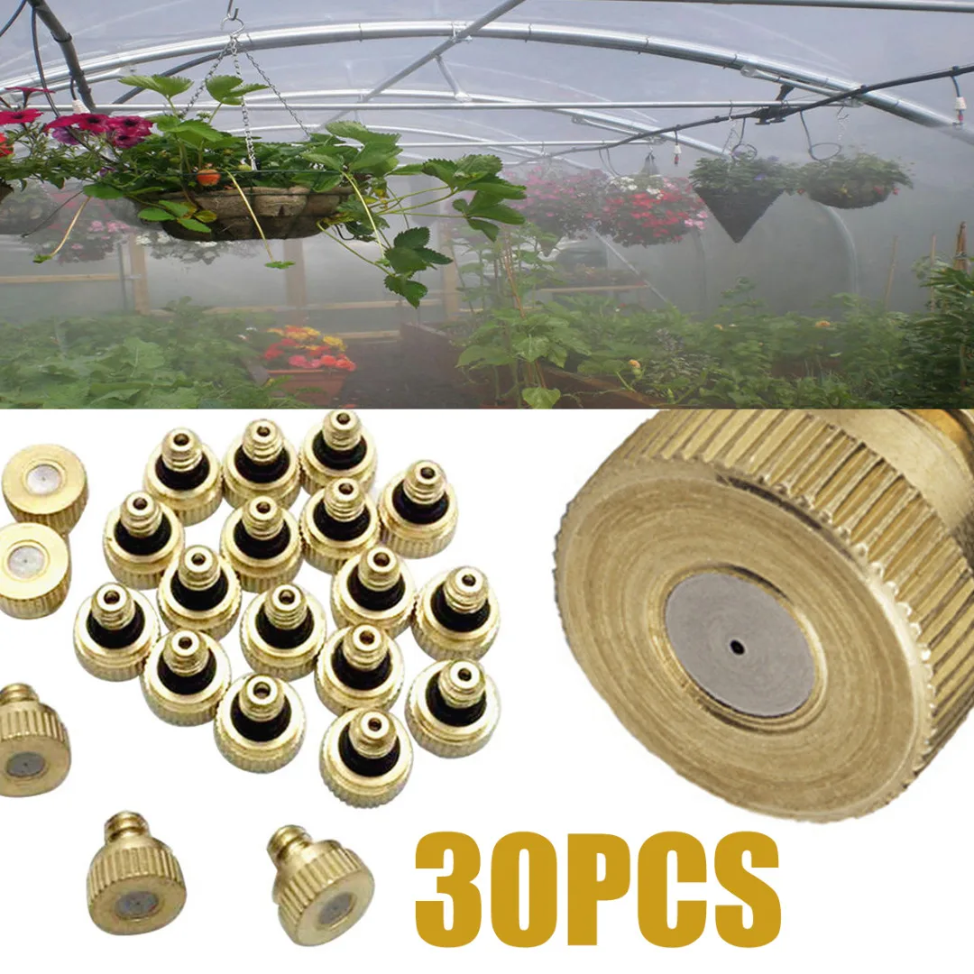 

30Pcs/lot Brass Misting Mist Nozzle Spray Sprinkler 0.3mm Orifice Atomizing Nozzle