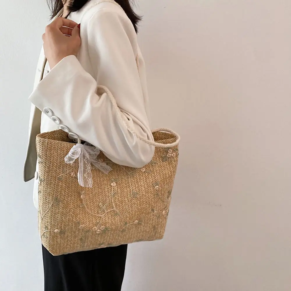 

Women Shoulder Bag Summer Beach Straw Bags Large Capacity Handbags Female Woven Tote