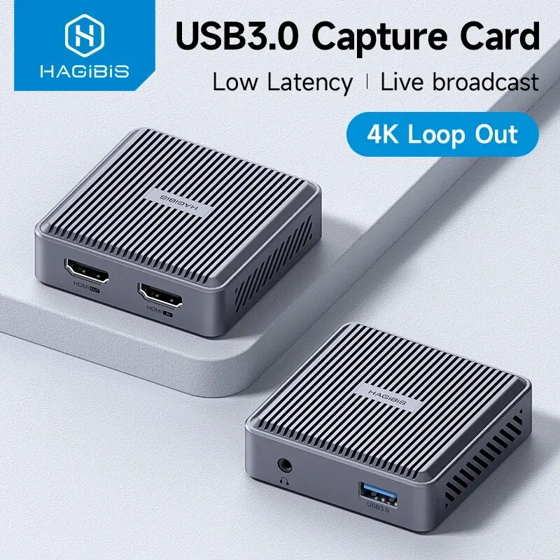 Hagibis 4K HDMI-karta przechwytująca wideo Loop Out do nagrywania gier na żywo 1080P Grabber MS2131 dla przełącznika PS4/5