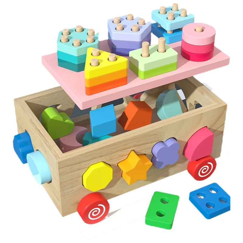 

Деревянная форма, интеллектуальная машина, игрушка для раннего развития, головоломки, строительные блоки, сортировщик, соответствующие блоки, коробка, игра для детей, подарки