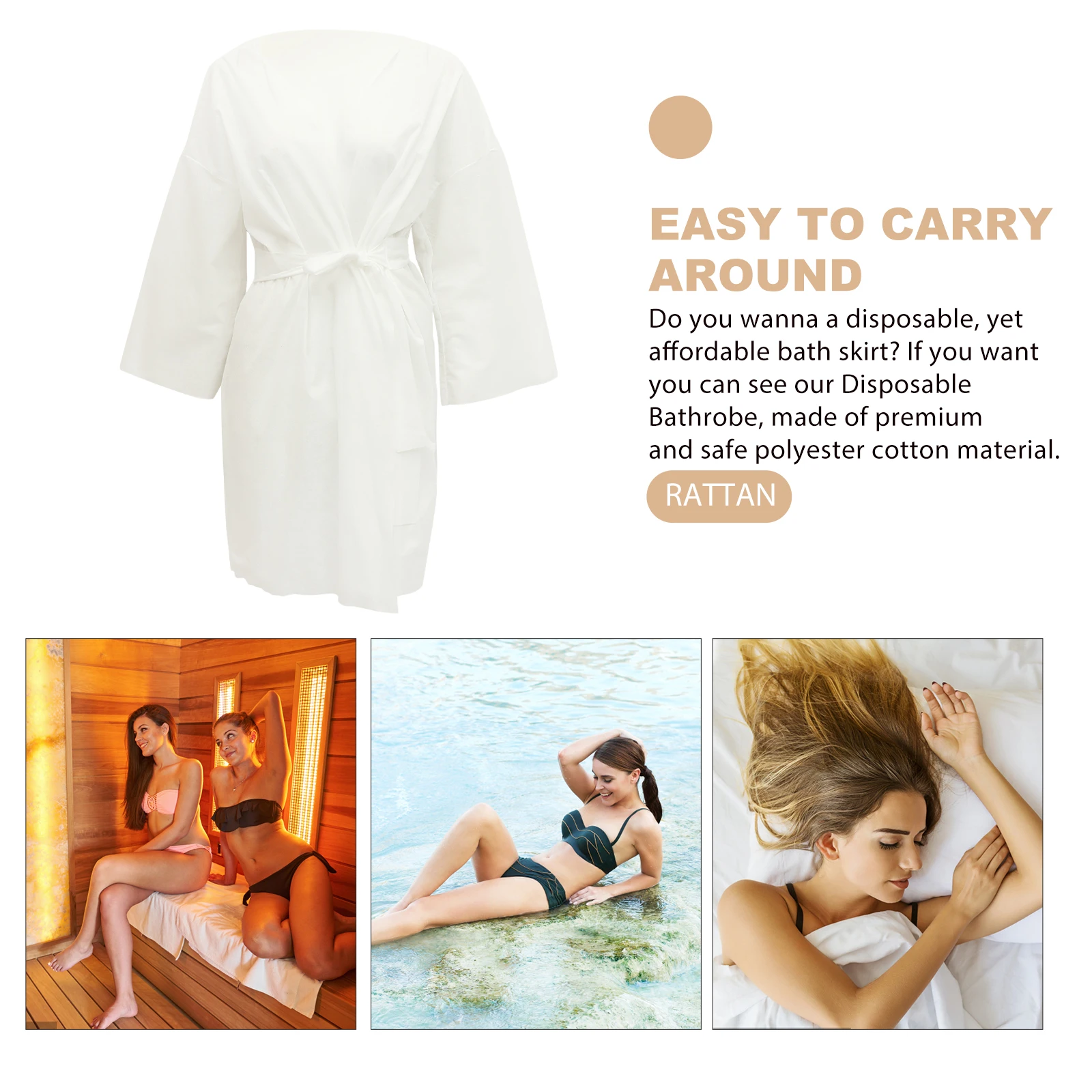 

10Pcs Disposable Bathrobe Spa Used Robe Salon Body Wrap One Time Bath Skirt