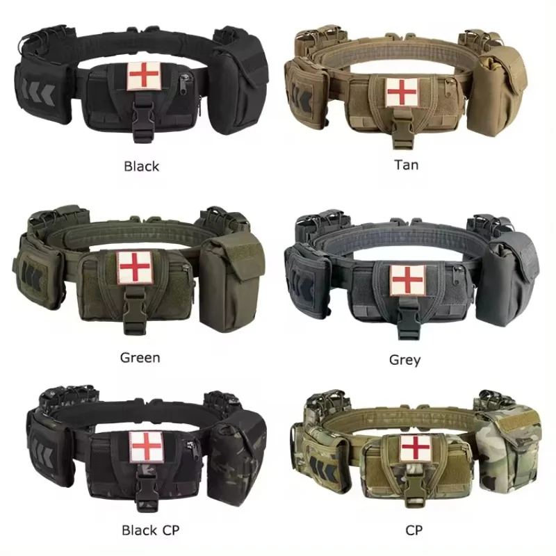 Tactical Belt Field Outdoor Patrol Multi functional 5-piece Nylon Detachable and Adjustable Tactical Belt