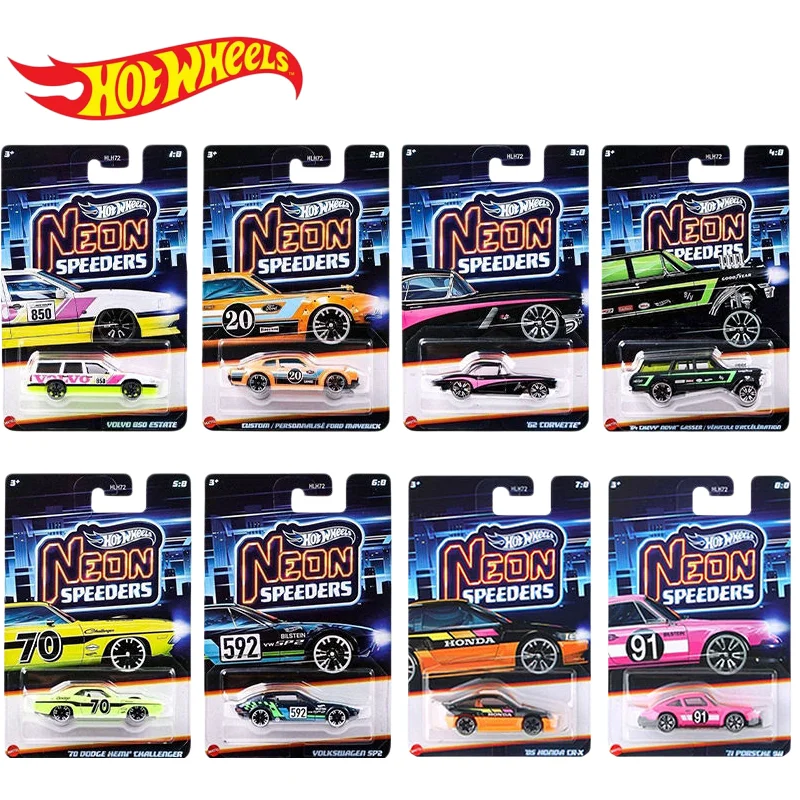 

Hot Wheels Neon Racing Series Car Model Desktop Decoration Collection Diecast Toys Metal Models Boy And Girl Birthday Gift