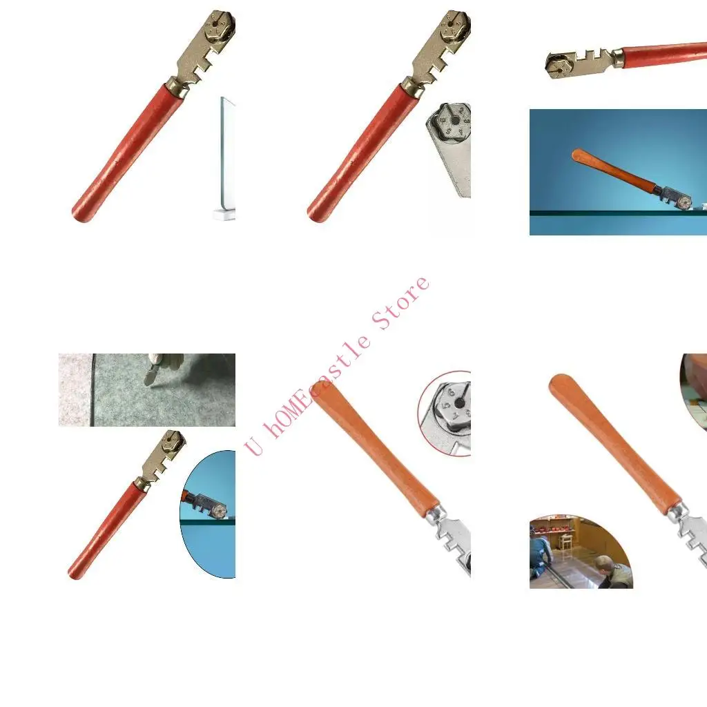 63HF Multifunctional Portable 6 Wheel Glass Cutter Round Flat Cutting Tool  Glass Knife Craft Cutting Tool Cutting Glass Tile