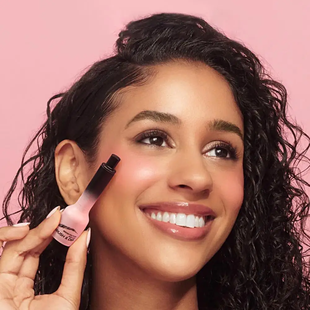 Dip Brow Hair Stroke Spazzola angolata per sopracciglia impermeabile per tratti di capelli di lunga durata Penna per sopracciglia a prova di sbavature Asciugatura rapida