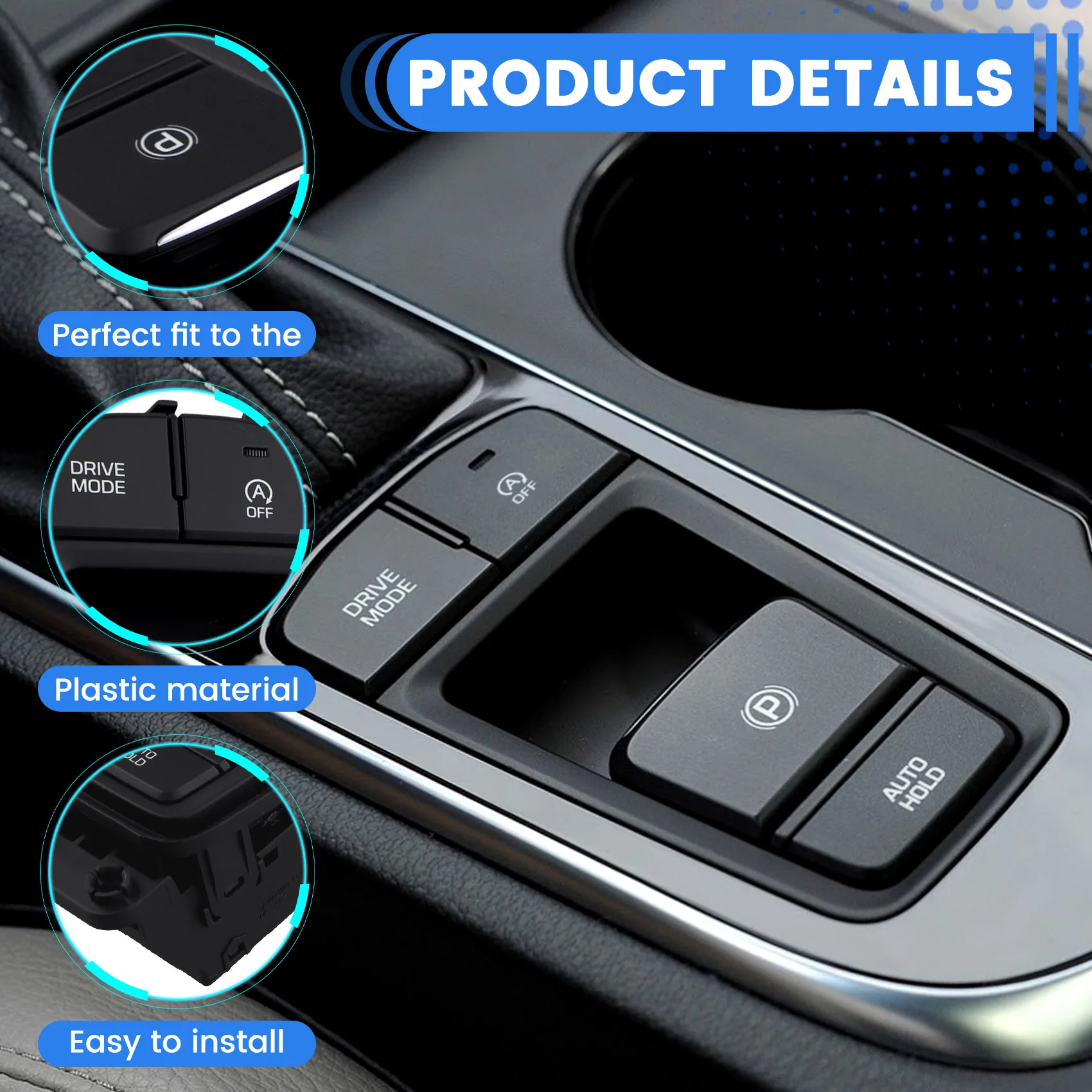 

A82M-Electronic Hand Brake Switch Start Stop Button For Hyundai Sonata LF 2015-2017 93300C1330 93300-C1330