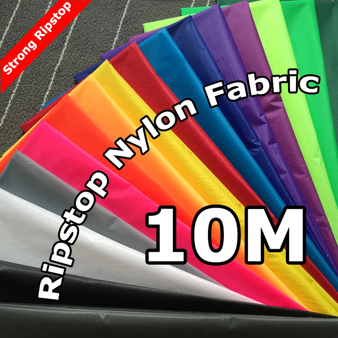 10 Meters Ripstop Nylon Kite Fabric PU Coated Outdoor Water Repellent Fabric Bag Banner Making Cloth Tent Tarp Cover Stuff Sack