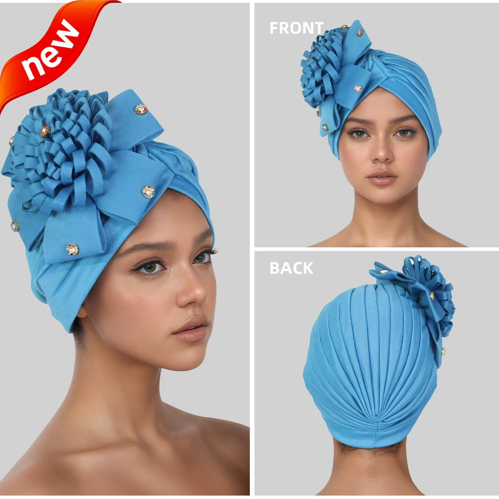 

Цветочный тюрбан, новый женский модный платок, большой хиджаб с цветочным принтом, индийская шляпа, женская шапка для красоты и ухода за волосами, шапка-бини, тюрбан