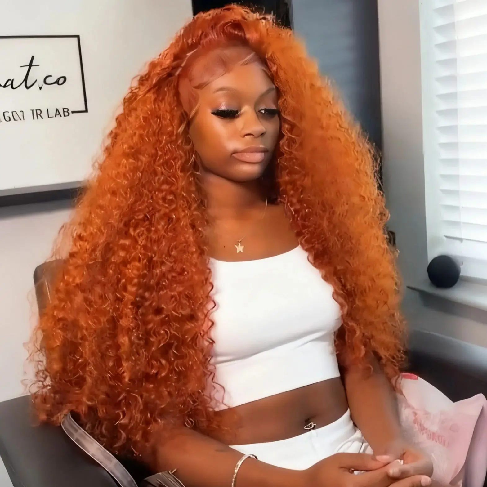 

Orange Ginger Lace Front Wig Human Hair 13x6 Deep Wave Lace Front Wigs 40 Inch Water Wave Human Hair Wig Pre Plucked Curly Wigs