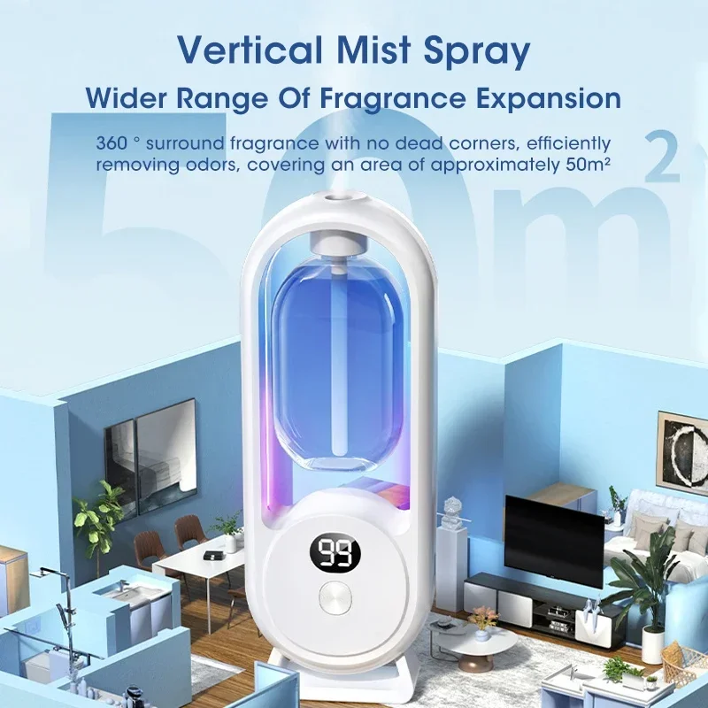 1Pc Home Fragrance Machine Automatic Essential Oil Diffuser Nebulizer Perfume Scent Machine for Kitchen and toilet deodorization