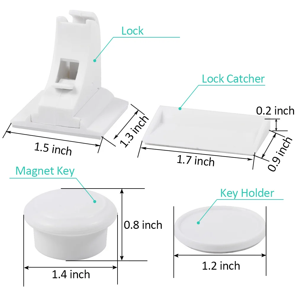 Serratura magnetica per bambini Protezione per bambini Serratura di sicurezza per bambini Chiusura per cassetto Chiusura per porta dell'armadio Limitatore Serrature di sicurezza per bambini