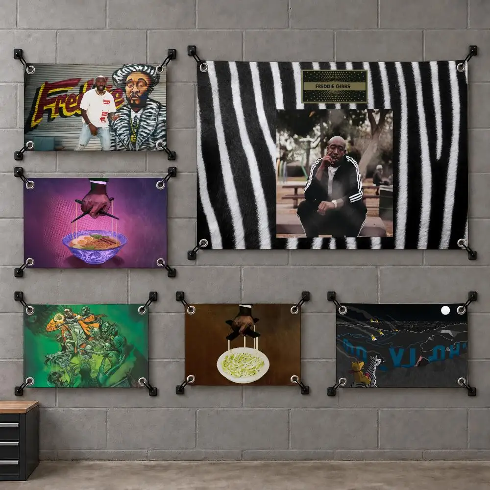 F-Freddie Gibbs Hip-hop rap album Flags Bedroom House Living Room dorm Outdoor party Wall Hanging Background Banner Decor