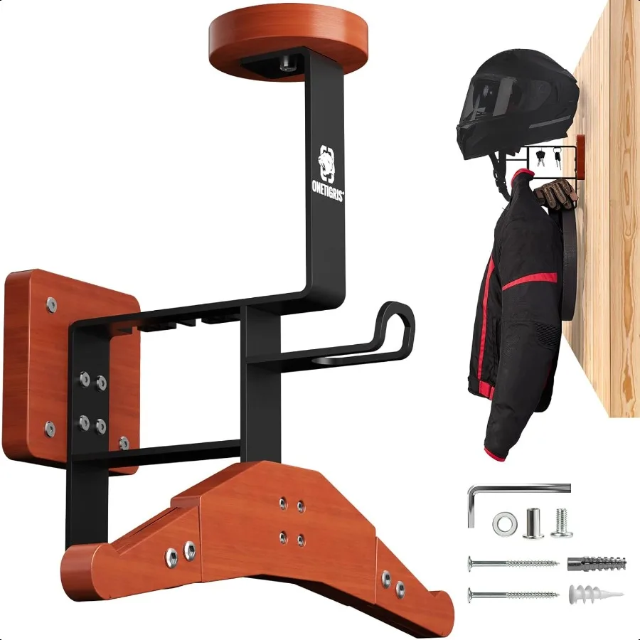 

Upgraded Tactical Gear Wall Mount 2.0 HeavyDuty Helmet Rack for Motorcycle Helmets with Tactical Vest Hanger