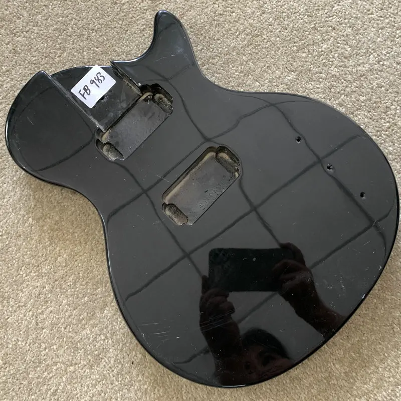 FB983 Custom Order Black Color Unfinished 6 String Electric Guitar Body in Solid Wood 2 Humbucker Pickups Custom Bridges DIY