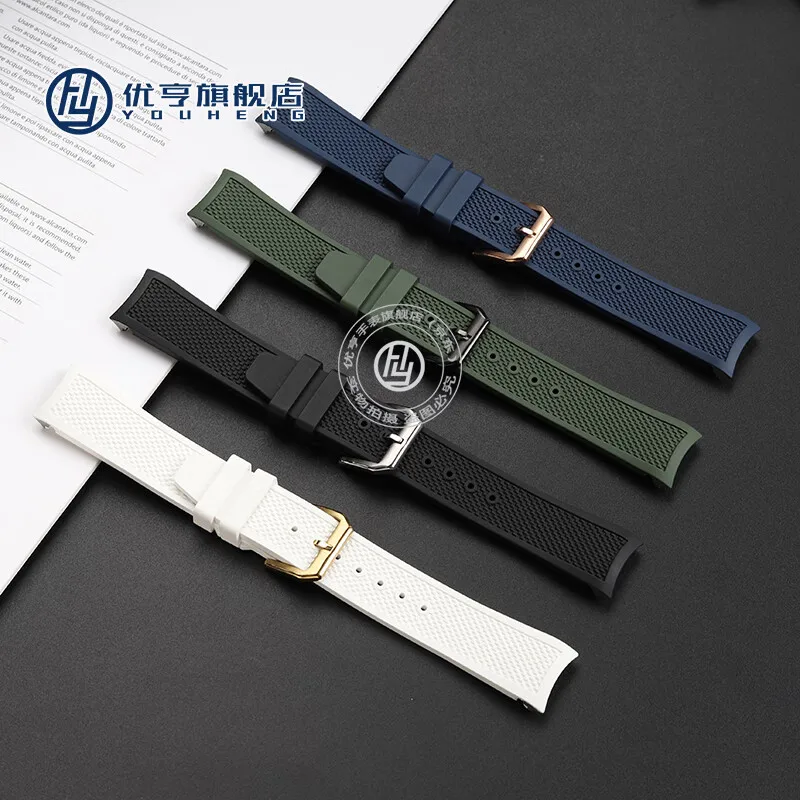 Steel head fluororubber watch strap For IWC watch IW371620 IW371611 IW371615 Panda Portugal Timing series 20mm rubber watchband