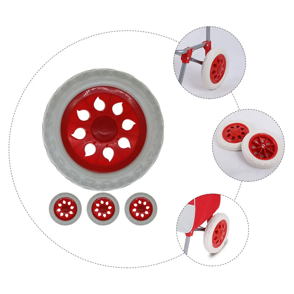 4개입 쇼핑 카트 바퀴 고강도 캐스터 교체 부품 부드러운 롤링 트롤리 캐스터 수하물 카트 및 잡화 트롤리용