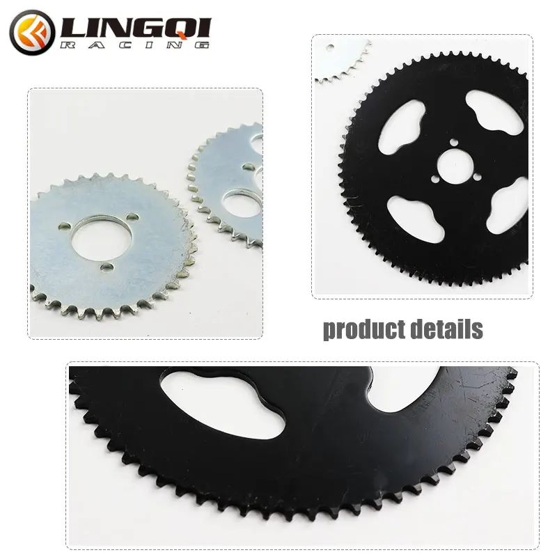 LING QI Motorcycle Sprocket T8F 74T/64T/58T/44T/38T/35T Tooth Rear Chain Cog For Trail Quad ATV Motor Bike Electric Scooter Part