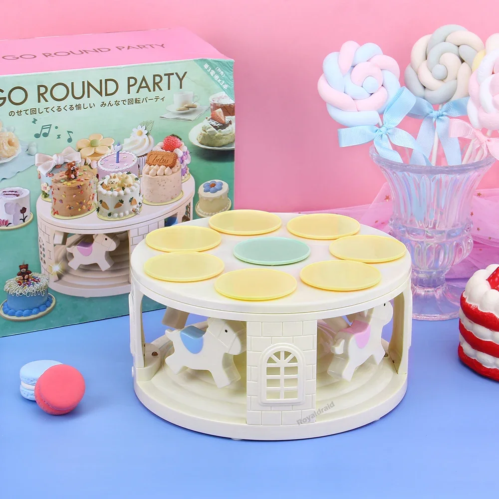 Máquina Giratoria Automática de 360 Grados para Sushi y Postres, Plato Giratorio para Cupcakes, Exhibidor para Bodas y Cumpleaños