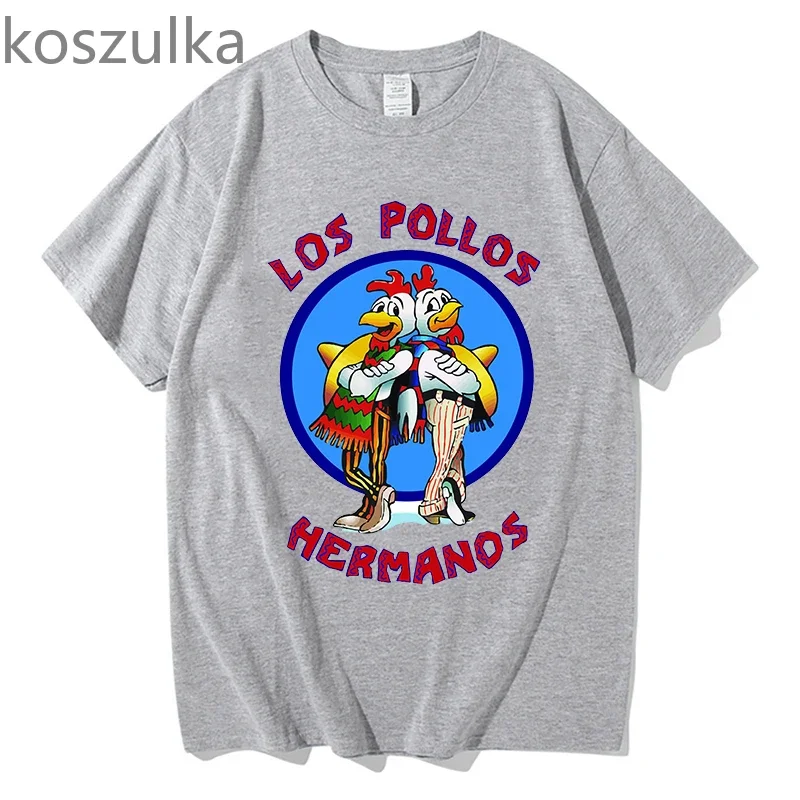 Men\'s los pollos hermanos t-shirt 100% cotton Breaking Bad LOS POLLOS Chicken Brothers printed Yellow funny tshirt male shirts