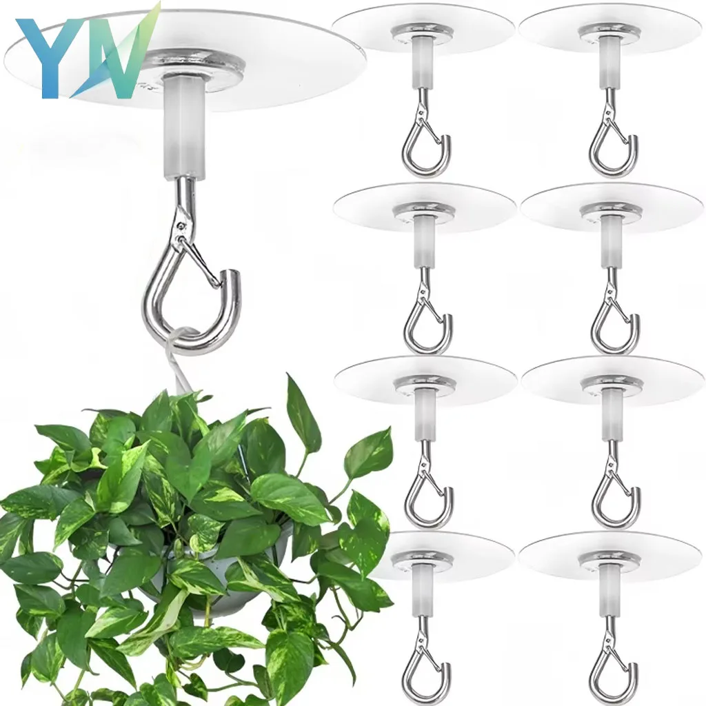 Invisible Ceiling Hooks for Plants Adhesive No Drill Hooks Strong Hold Hooks for Hanging Boho Macrame Curtains and Home Decor