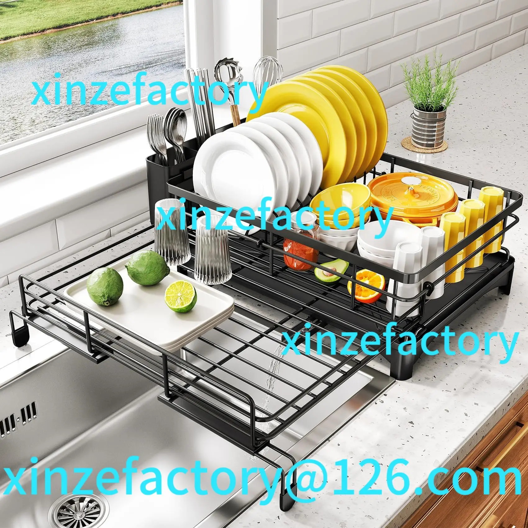 

Customizable Extendable Rack, Large Sink Drying Dish Drainer
